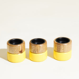 Sunshine Yellow Gift Set with Handwoven Box & Colorpop Tealight Holders - Set of 5