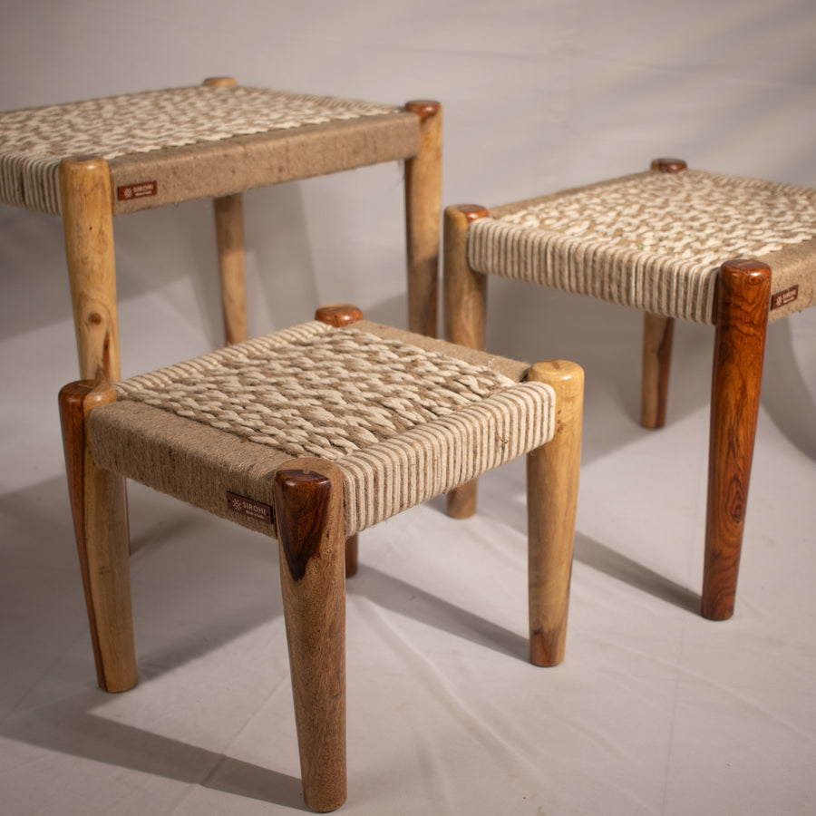 Braided Stool Nest - Set of 3