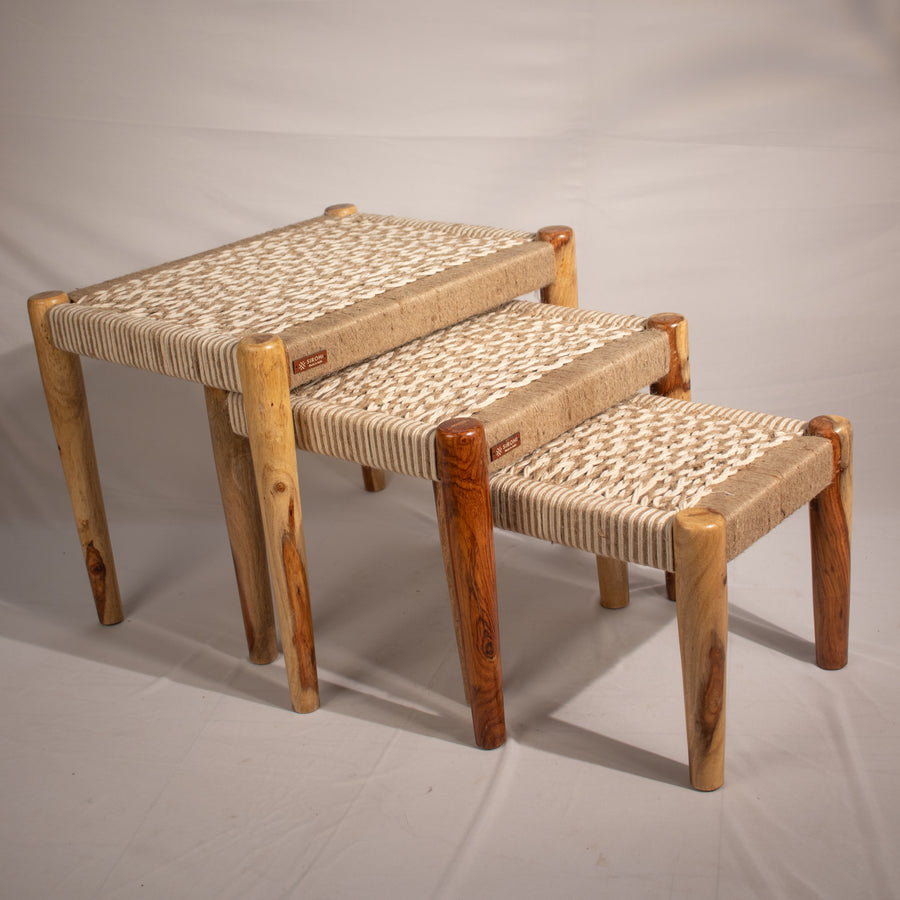 Braided Stool Nest - Set of 3