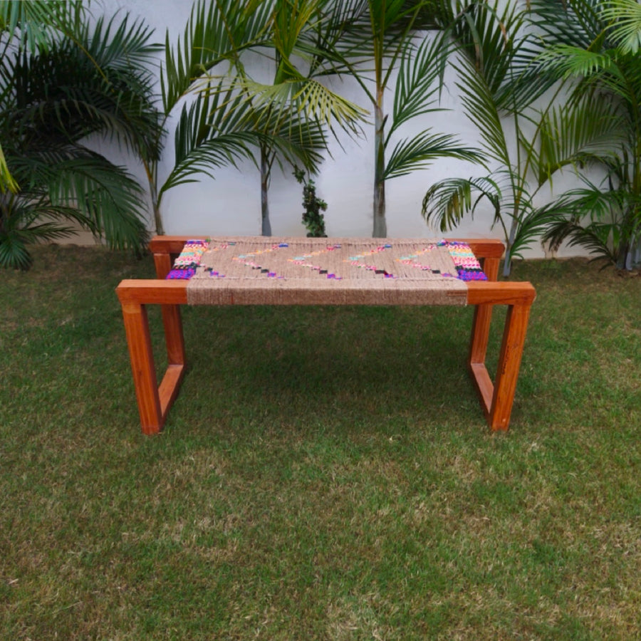 Rangeen Jute & Textile Wooden Bench