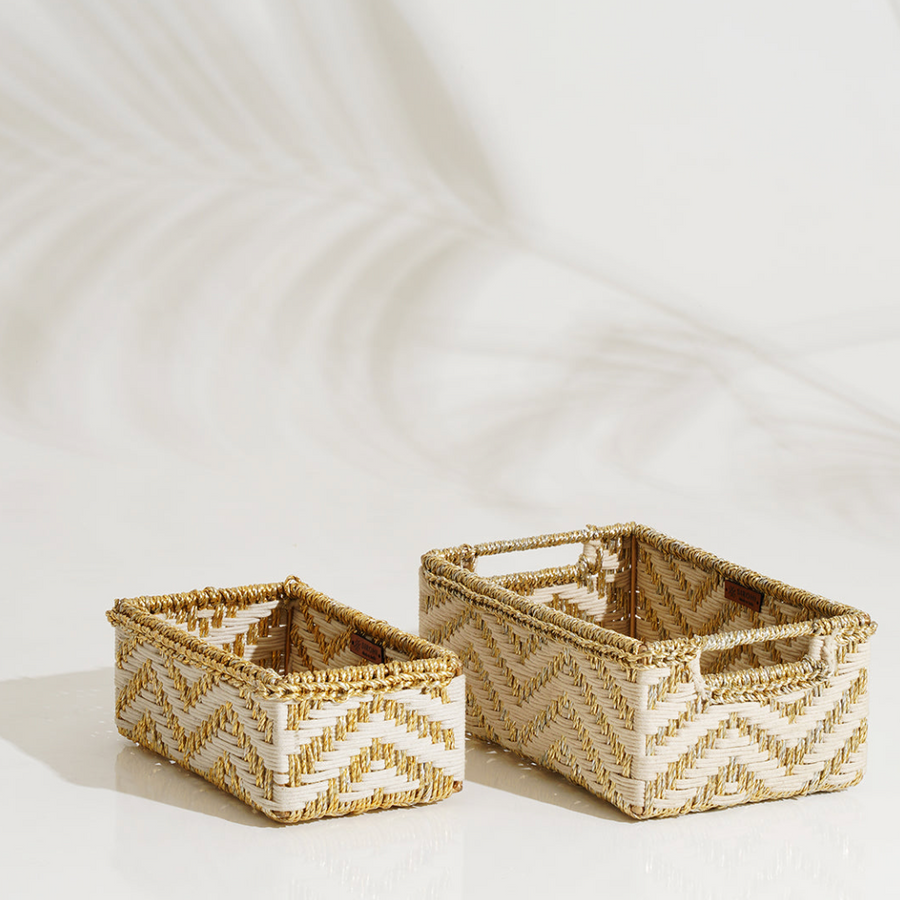 Memories Trinket Storage Tray - White & Gold