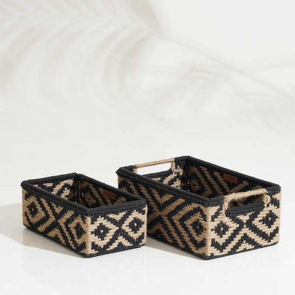 Memories Trinket Storage Tray - Jute & Black