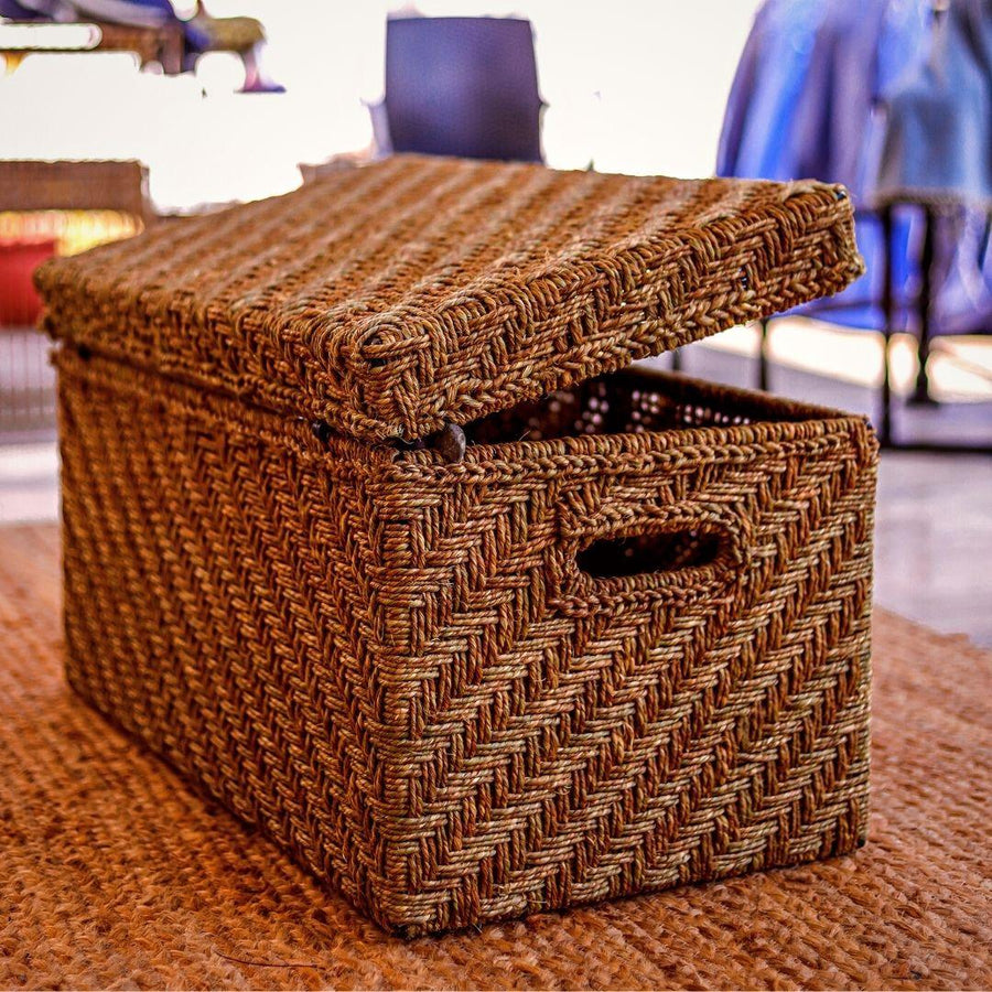 American Bittern Jute Trunk - Sirohi.org - Colour_Gold, Colour_Jute Beige, Purpose_Storage, Rope Material_Natural Jute Fibre