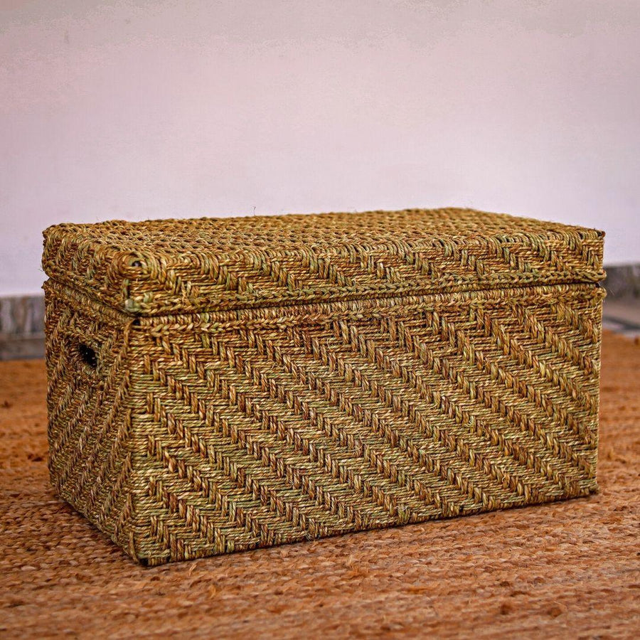 American Bittern Jute Trunk - Sirohi.org - Colour_Gold, Colour_Jute Beige, Purpose_Storage, Rope Material_Natural Jute Fibre