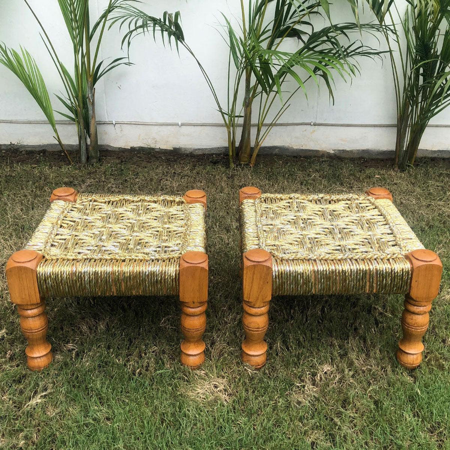 Anjuri's Charm Upcycled Gold Plastic Stool
