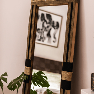 Regalis Jute & Cotton Mirror - Sirohi.org - Colour_Gold, Purpose_Home Accessory, Rope Material_Natural Jute Fibre, Rope Material_Plastic Waste, Rope Material_Recycled Cotton