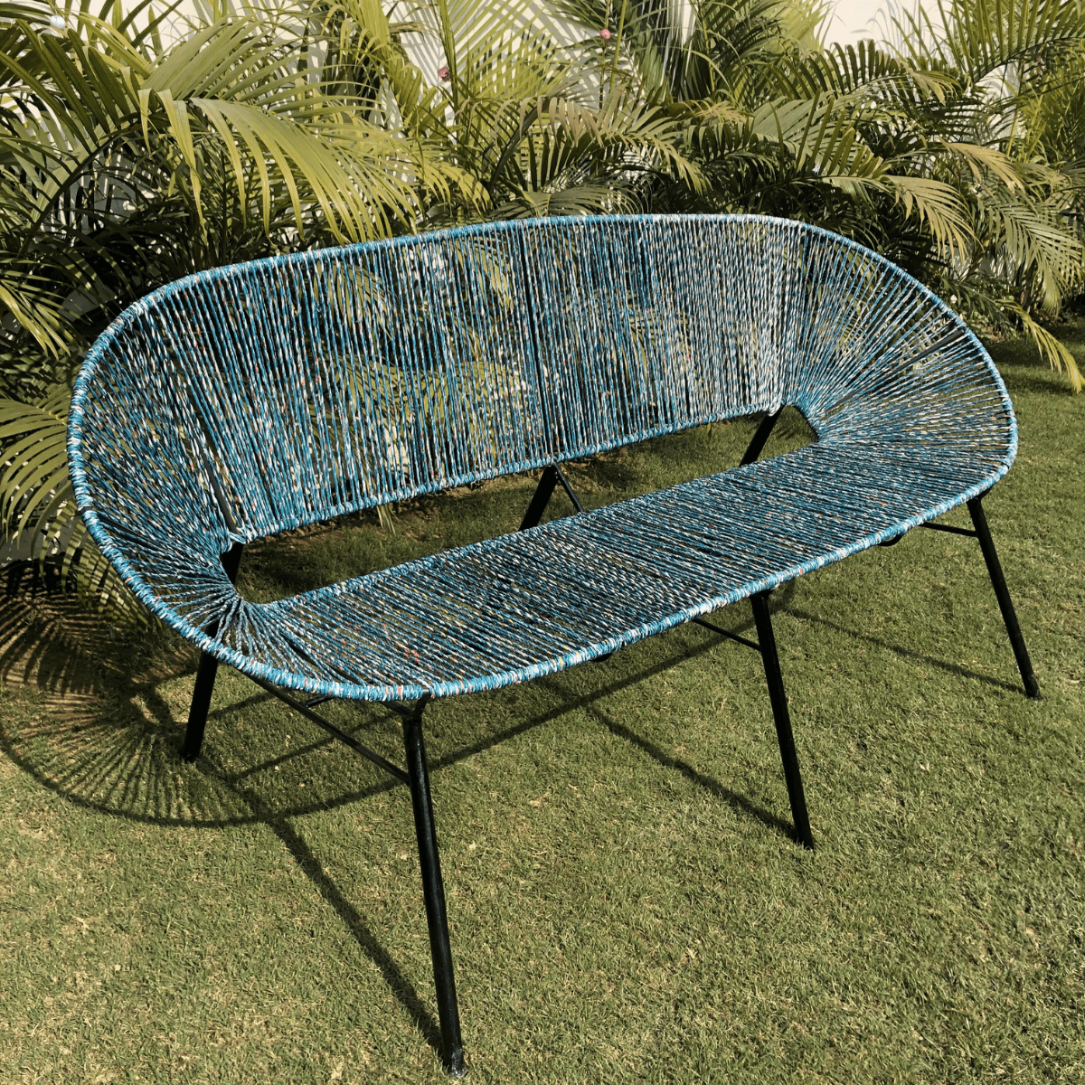 Handwoven Colourful Lounge Chair Sirohi Sustainable Furniture Sirohi