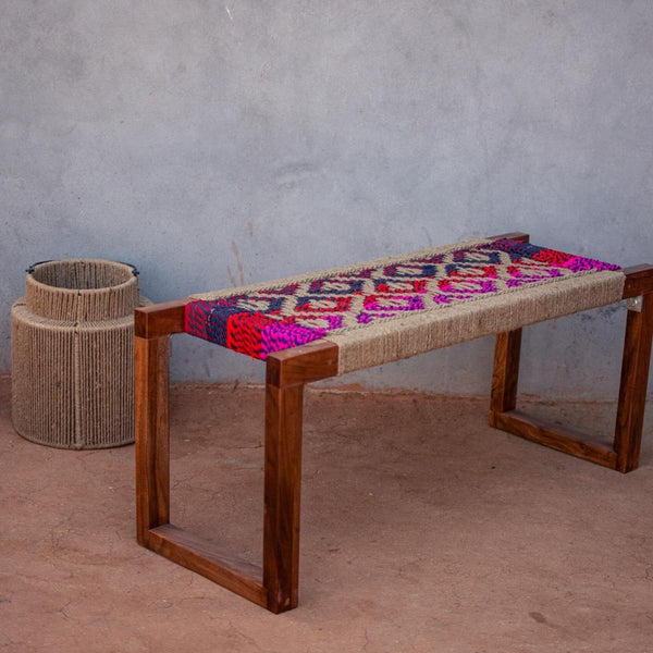 Bela Jute & Textile Wooden Bench