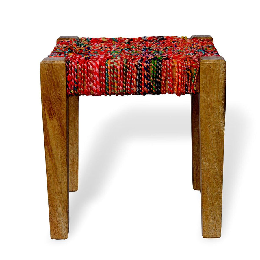 Savitri Textile Waste Wooden Stool