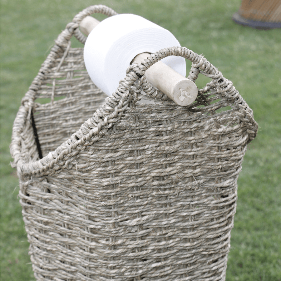 Marron Moonj Grass Laundry Basket - Sirohi.org - Colour_Jute Beige, Purpose_Organiser, Purpose_Storage, Rope Material_Moonj Grass