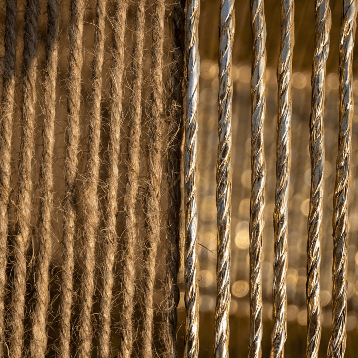Adonis Jute & Gold Plastic Planters - Sirohi.org - Colour_Gold, Colour_Jute Beige, Purpose_Home Accessory, Rope Material_Natural Jute Fibre, Rope Material_Plastic Waste