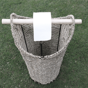 Marron Moonj Grass Laundry Basket - Sirohi.org - Colour_Jute Beige, Purpose_Organiser, Purpose_Storage, Rope Material_Moonj Grass