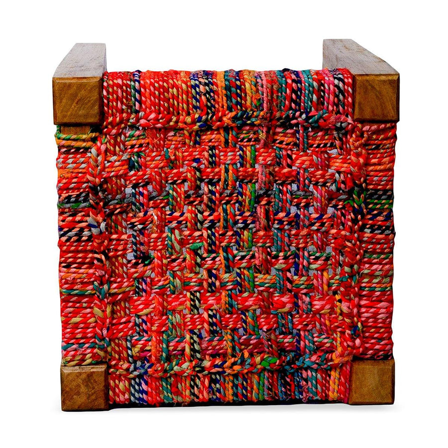 Savitri Textile Waste Wooden Stool