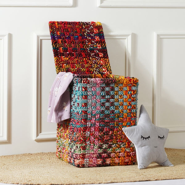 Cherry Upcycled Textile Laundry Basket