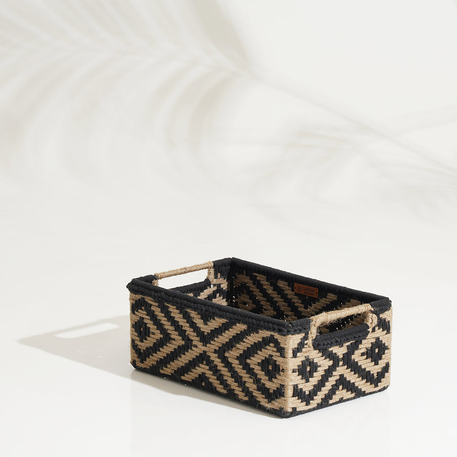 Memories Trinket Storage Tray - Jute & Black