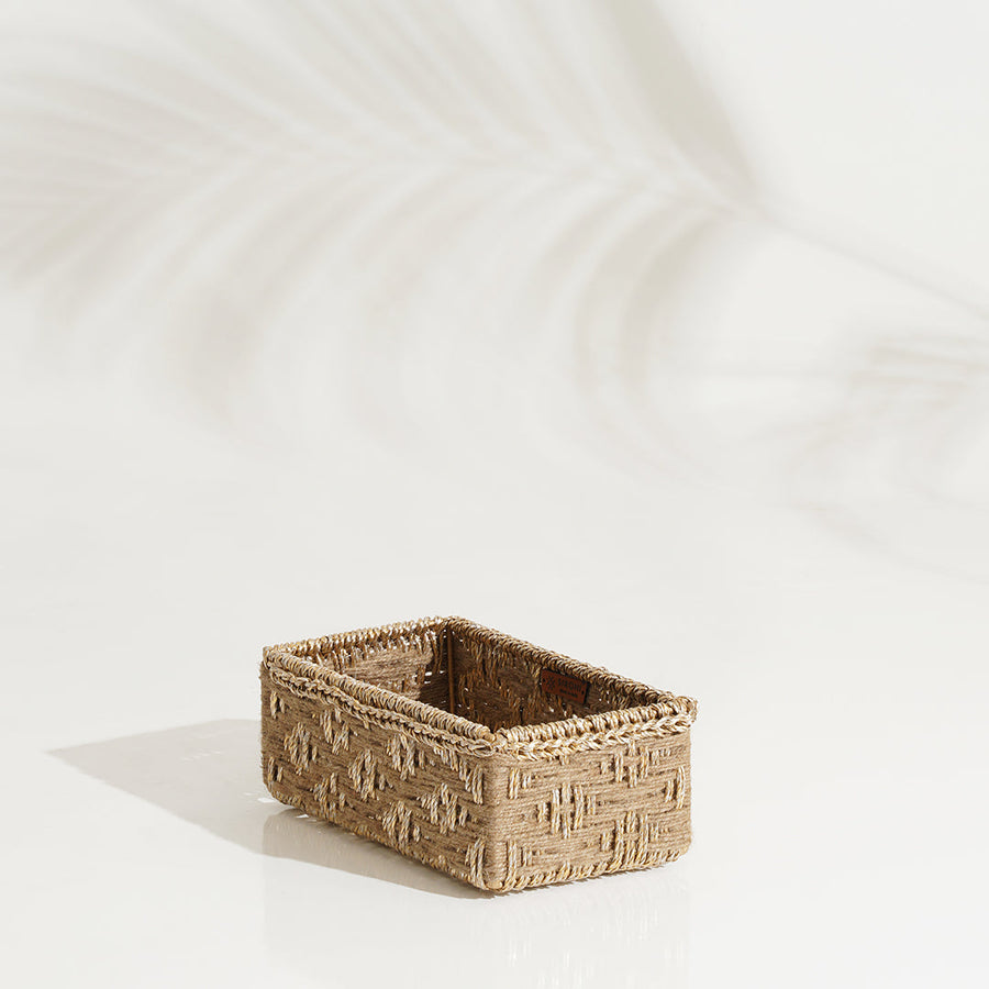 Memories Trinket Storage Tray - Jute & Gold