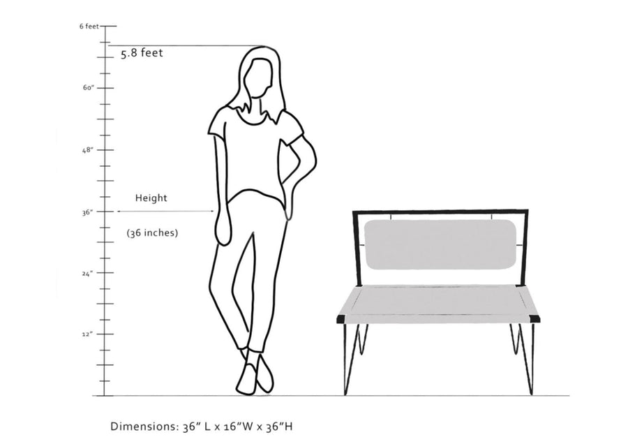 Bright Plaid Cotton Foldable Metal Bench