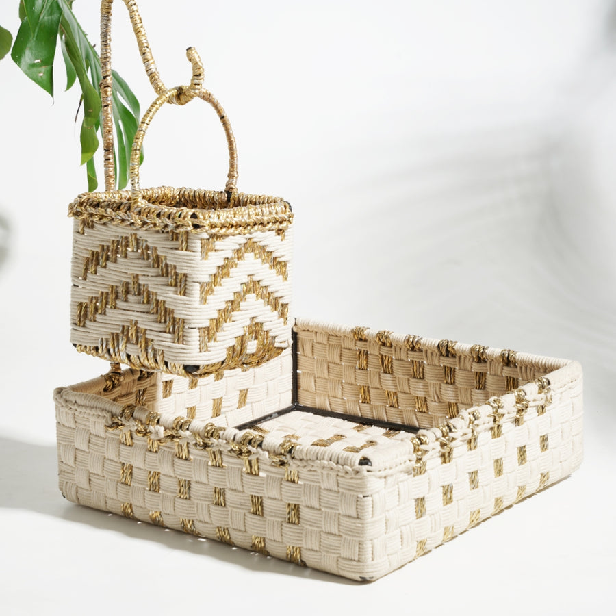 Double Decker - White & Gold