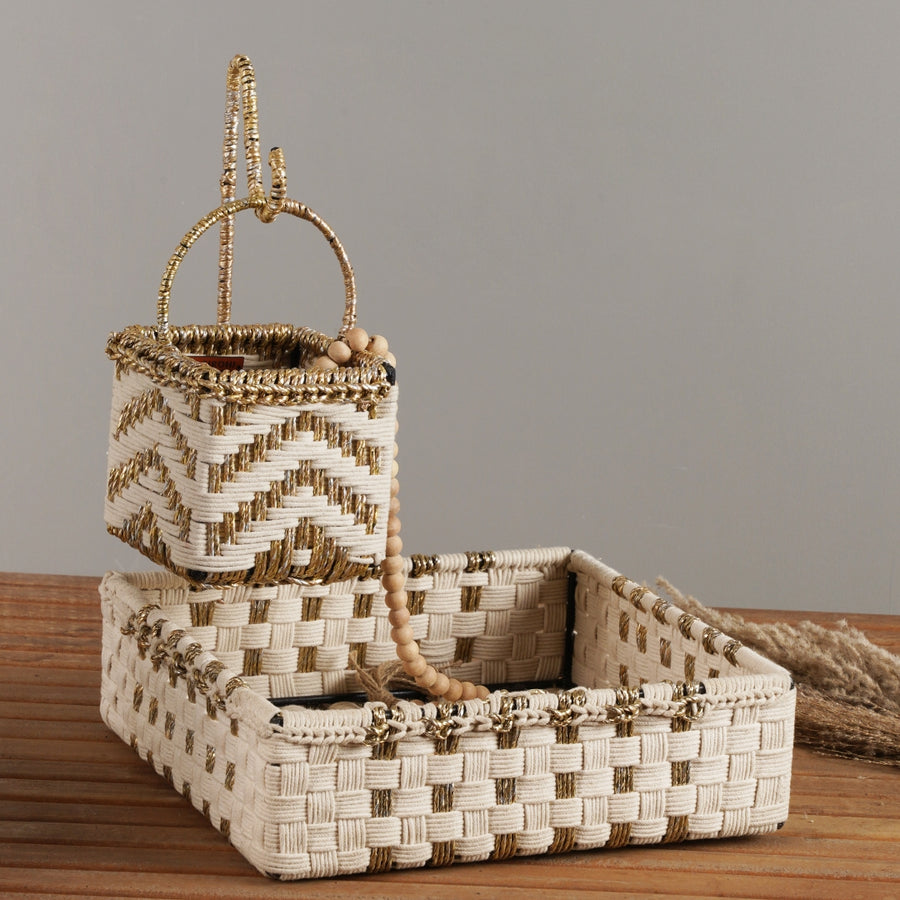 Double Decker - White & Gold