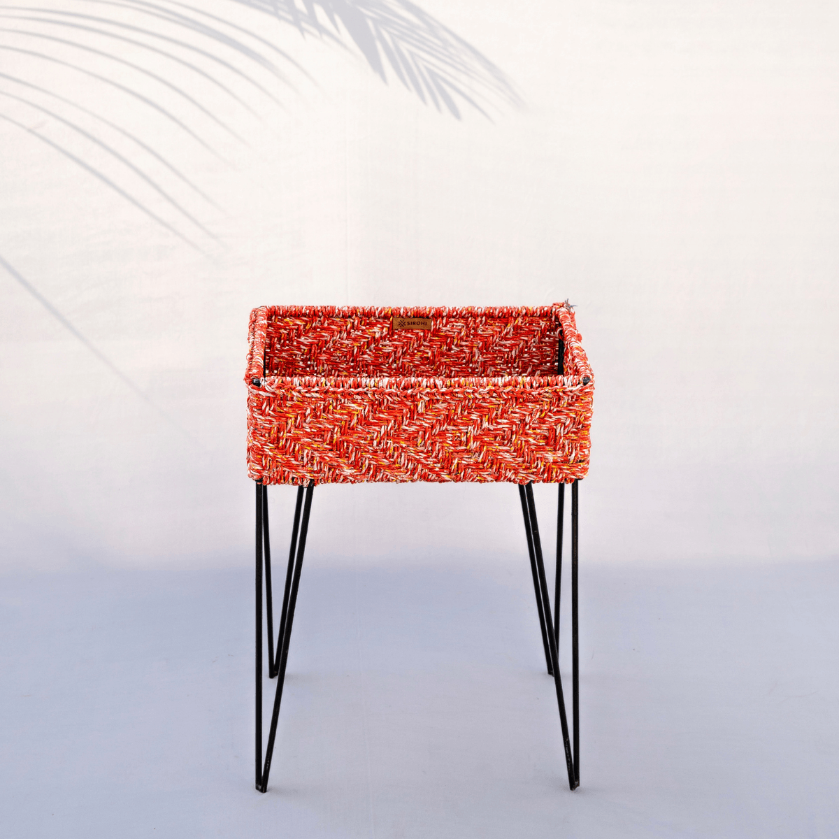 Flamingo Upcycled Plastic Box Stands - Sirohi.org - Colour_Blue, Colour_Green, Colour_Purple, Colour_Red, Colour_Silver, Colour_Yellow, Purpose_Home Accessory, Purpose_Storage, Rope Material_Plastic Waste