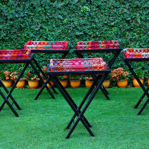 Naina Detachable Tray Table - Sirohi.org - Colour_Multi-Colour, Purpose_Home Accessory, Purpose_Storage, Rope Material_Textile Waste