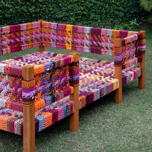 The Garden of Dreams Daybed - Sirohi.org - Colour_Multi-Colour, Purpose_Indoor Seating, Purpose_Outdoor Seating, Rope Material_Textile Waste