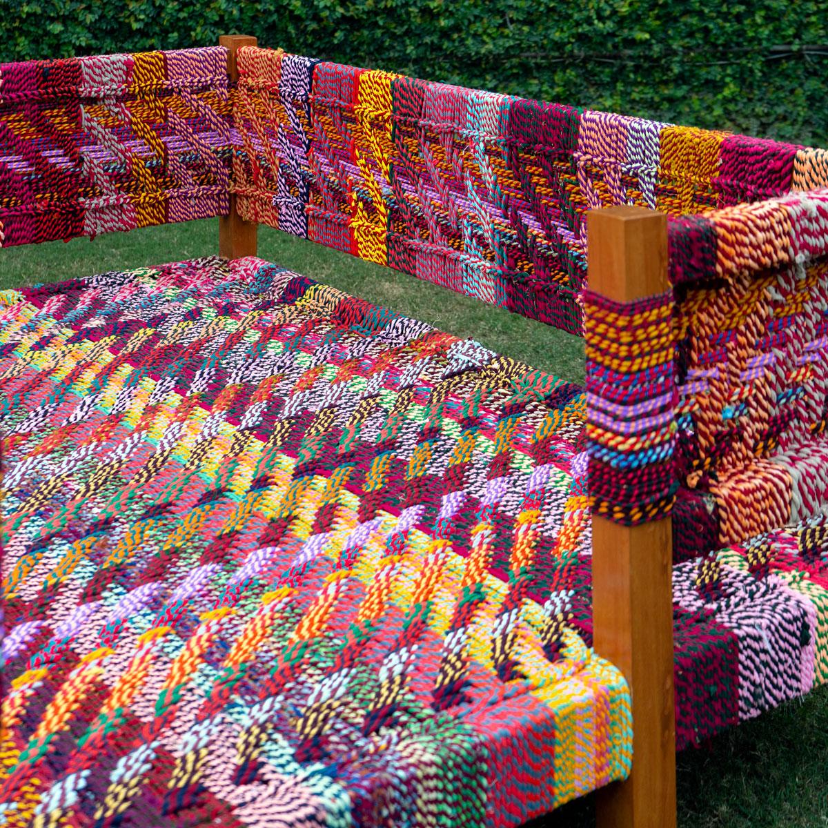 The Garden of Dreams Daybed - Sirohi.org - Colour_Multi-Colour, Purpose_Indoor Seating, Purpose_Outdoor Seating, Rope Material_Textile Waste
