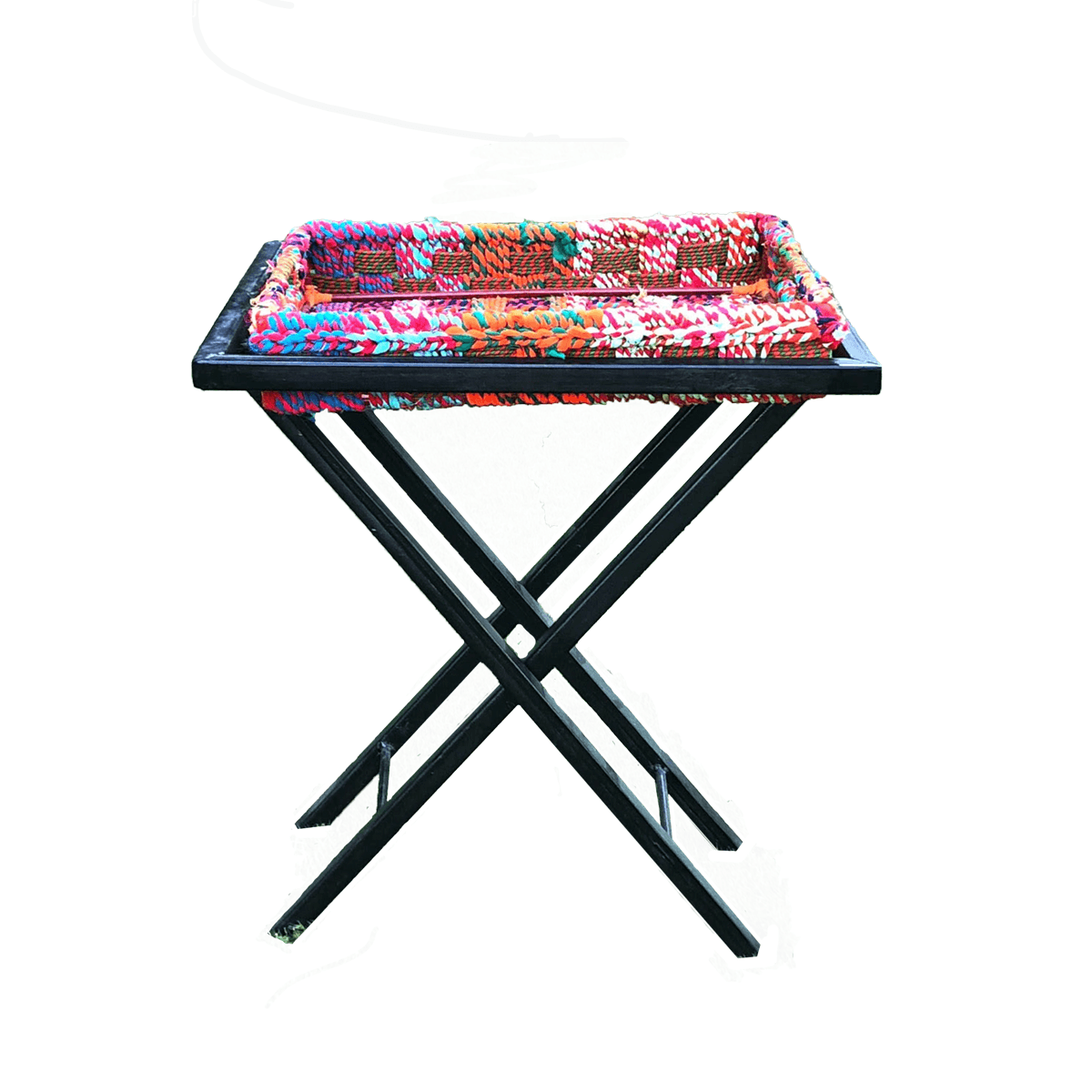 Naina Detachable Tray Table - Sirohi.org - Colour_Multi-Colour, Purpose_Home Accessory, Purpose_Storage, Rope Material_Textile Waste