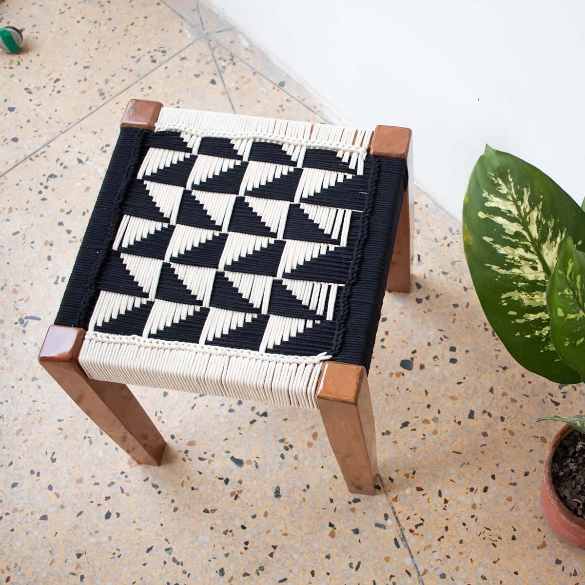 Every Room Cotton Stool 1.0 - Sirohi.org - Purpose_Indoor Seating, Rope Material_Recycled Cotton