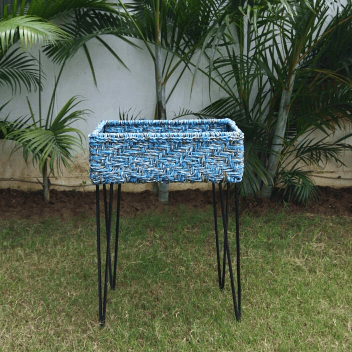 Flamingo Upcycled Plastic Box Stands - Sirohi.org - Colour_Blue, Colour_Green, Colour_Purple, Colour_Red, Colour_Silver, Colour_Yellow, Purpose_Home Accessory, Purpose_Storage, Rope Material_Plastic Waste