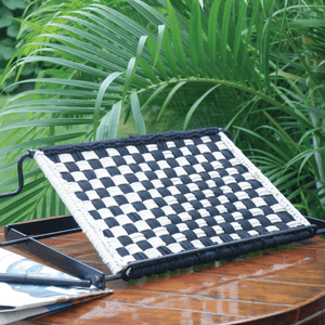 Ibis Recycled Cotton Laptop Table - Sirohi.org - Colour_Black, Colour_White, Purpose_Home Accessory, Purpose_Organiser, Rope Material_Recycled Cotton